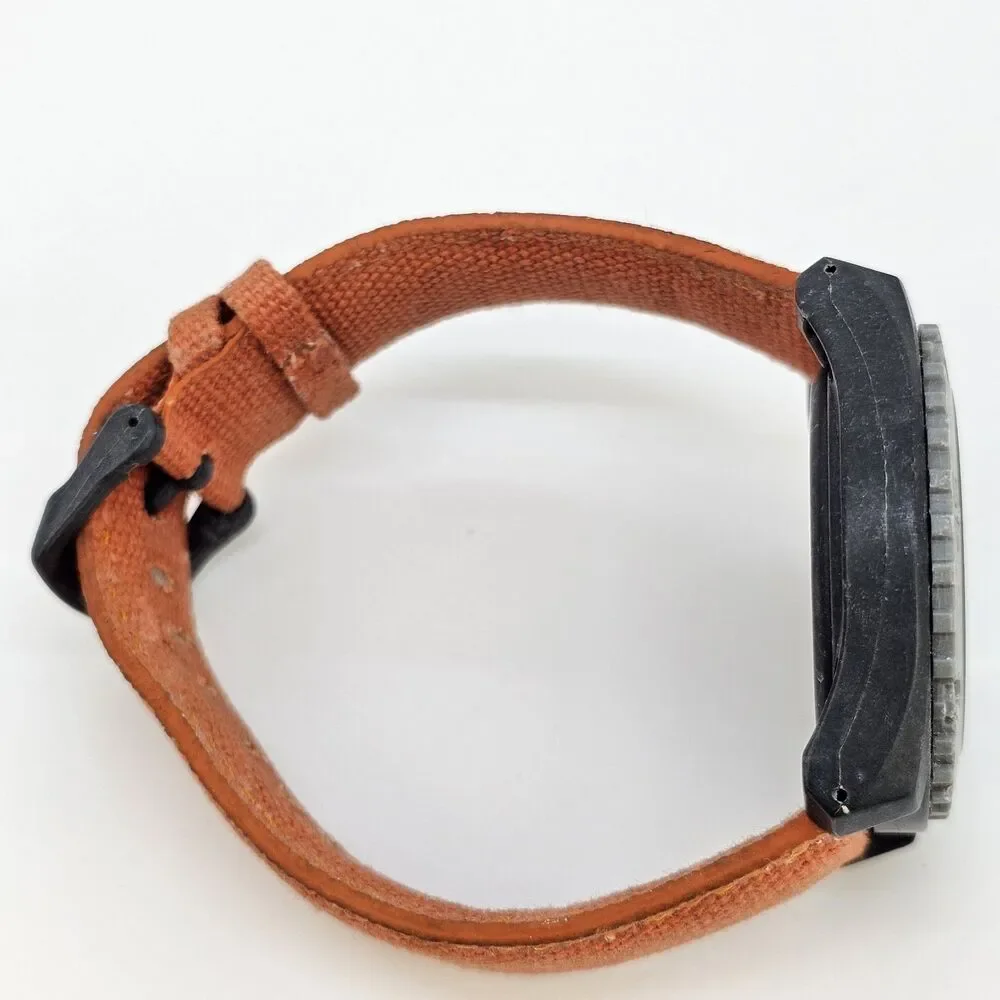 Men's Sprout Watch 42MM Brown Dial Orange Canvas‎ Band Straps New Battery